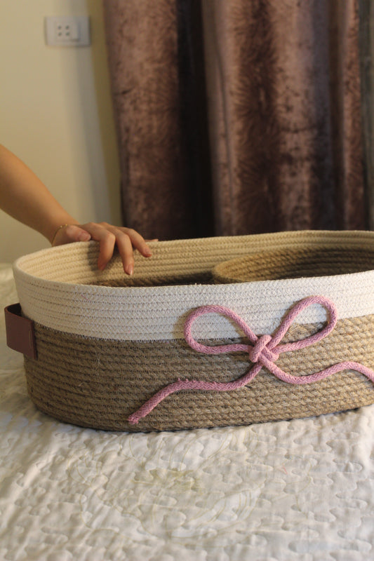 oval basket with bow (set of 2pcs)