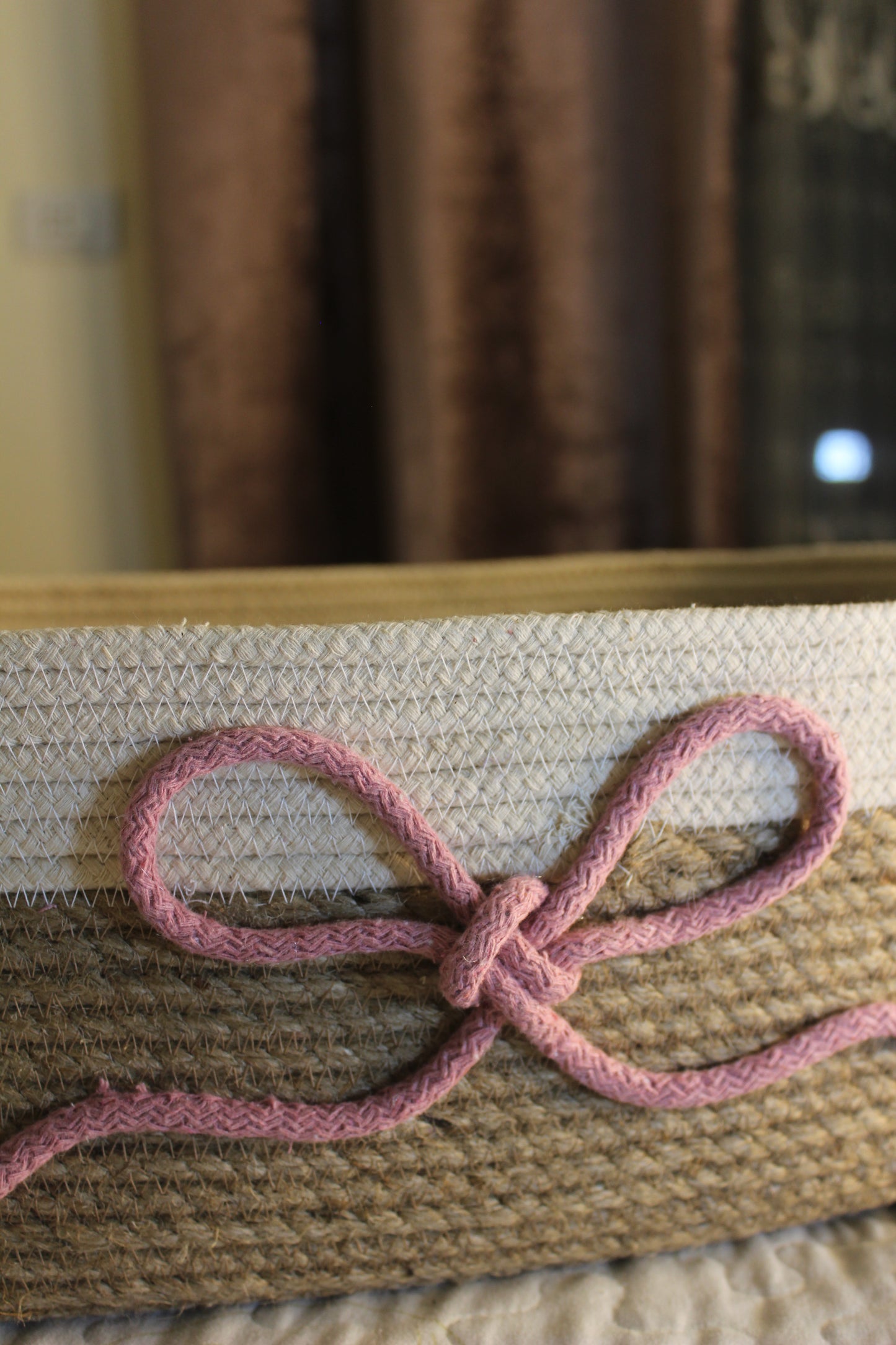 oval basket with bow (set of 2pcs)