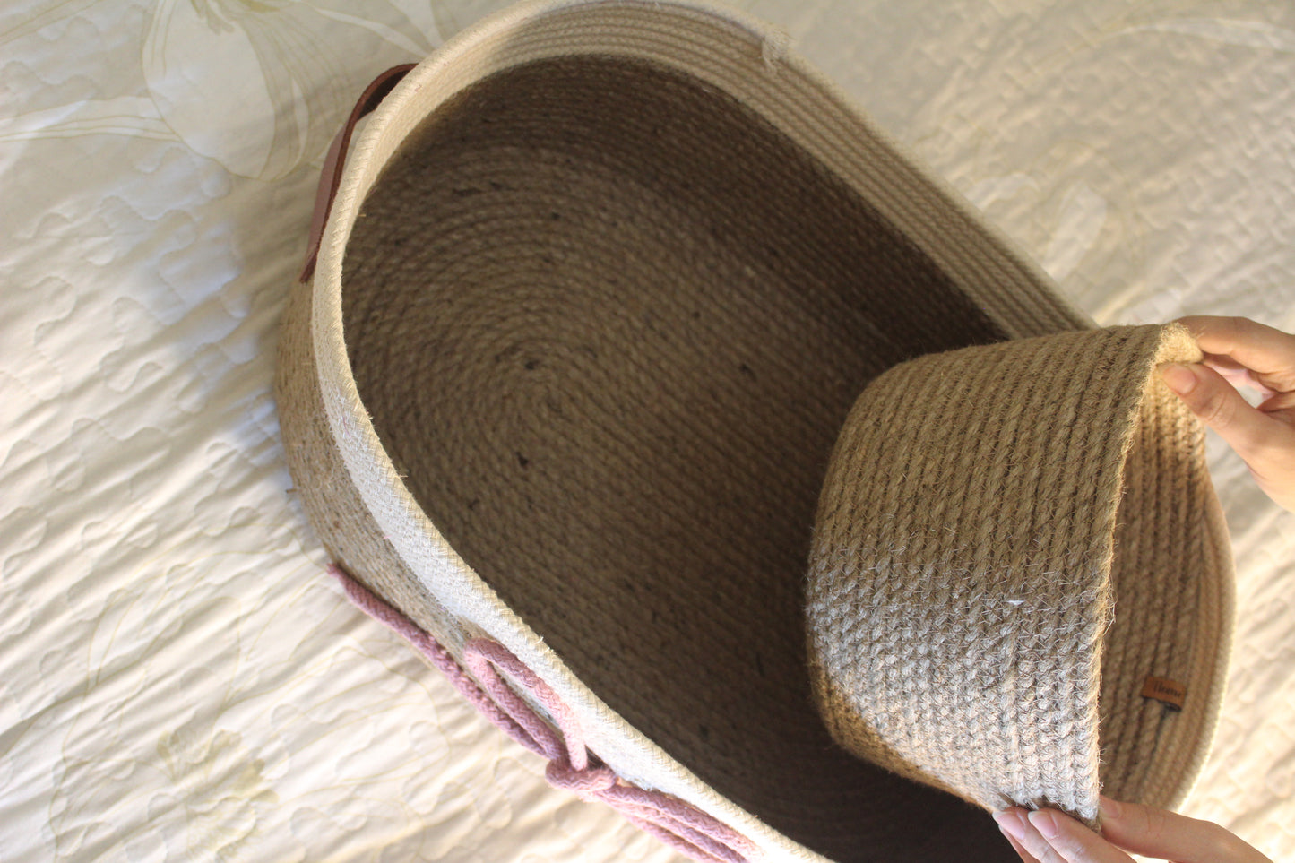 oval basket with bow (set of 2pcs)