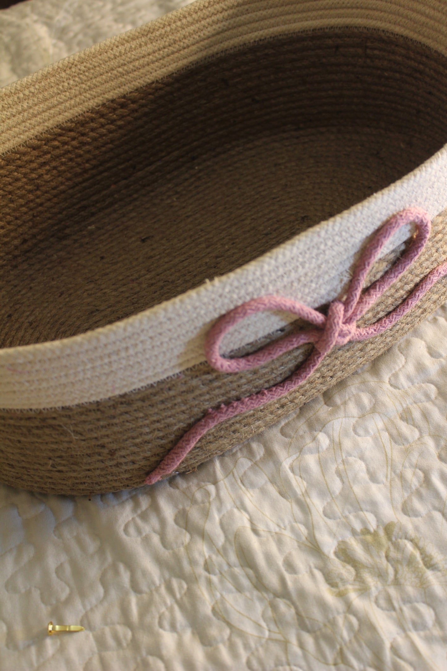 oval basket with bow (set of 2pcs)