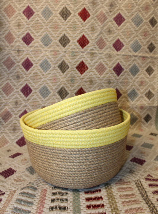 Bowl Basket With Colored Border